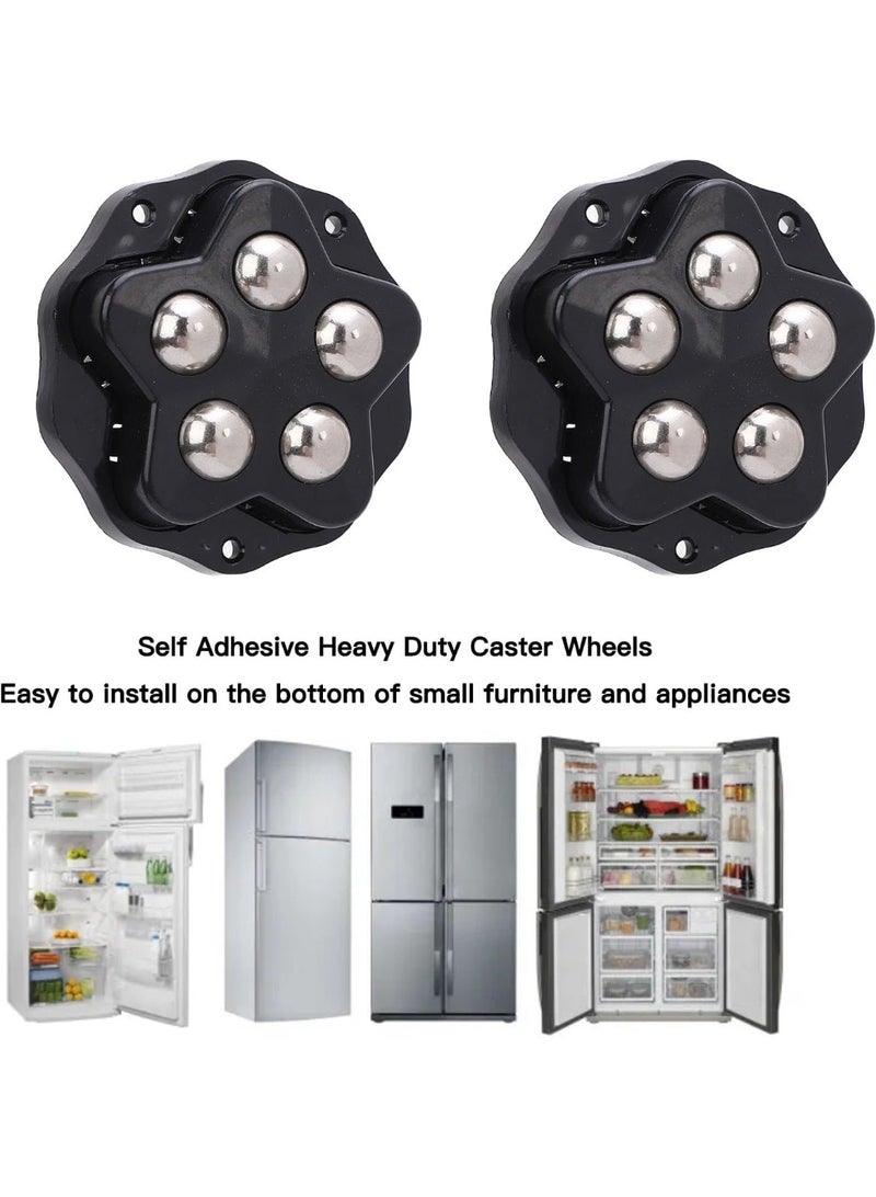 12PCS Self Adhesive Caster Wheels, Heavy Duty Appliance Rollers, 360° Swivel Mini Universal Wheel Roller Casters for Appliances, Bookcase, Nightstand - Image 5